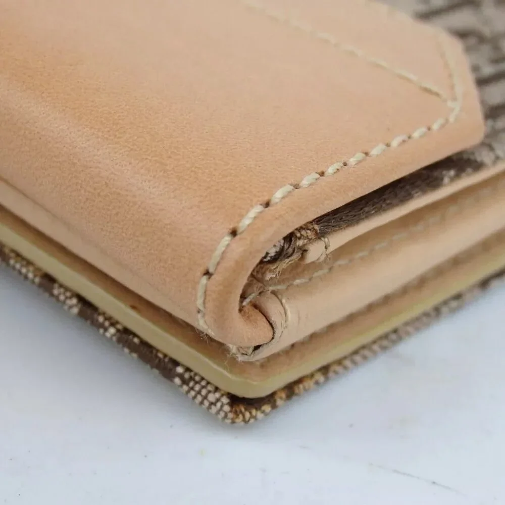 Authentic Christian Dior 02LU 1023 Trotter wallet Nylon jacquard/leather [Used]